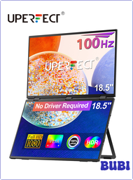 UPERFECT 18.5 "100Hz จอภาพแบบพกพาคู่1080P HDR 180 ° หมุนอัตโนมัติสามชั้นพับซ้อนกันตัวขยายหน้าจอแล็ปท