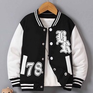KLIKEN ID Unisex Children's Varsity Baseball Jacket (1th-12th) LOGO INITIAL BR Backprint Good BOY 78