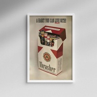 Retro Thrasher Skateboard Marlboro  Box Poster Vintage Art for Home Decor Festivals & Birthday Gifts
