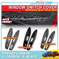 Perodua Myvi gen3 2018 - 2024 Car Window Switch Panel Frame Cover Garnish Accessories Glossy Black C