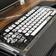 Pudding Keycaps ASA Profile Black and White Four Sided Shine Translucent DYE-SUB PBT Material Japane