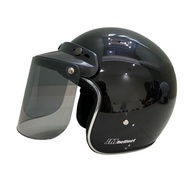 Helm Bogo JM Retro List Chrome Wanita Pria Dewasa Paket Kaca