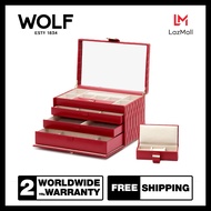 กล่องหมุน กล่องนาฬิกา WOLF1834 รุ่น Caroline Large Jewellery Case (Red)
