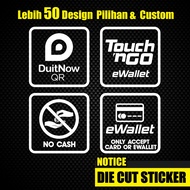 TNG E WALLET CARD E WALLET PAYMENT NO CASH GLASS STICKER WALL STICKER / SC12