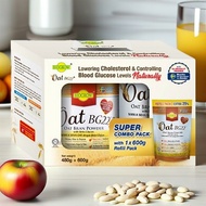 Biogrow Oat BG22 Bran Powder with Beta-Glucan 480g x 1 tin + 600g x 1 Refill Pack