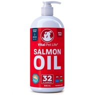 Vital Pet Life Salmon Oil for Dogs and Cats (32 oz, 16 oz, 8 oz) - Healthy Skin & Coat Omega 3