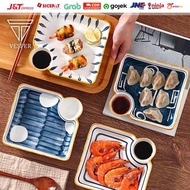 Ceramic dumplings plate 2-in-1 small dinner plate for dimsum sushi snack - DUMPLING C by Fusion part