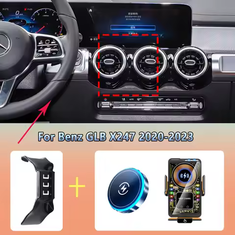 Car Phone Holder For Mercedes Benz GLB X247 2020 2021 2022 2023 Magnetic Wireless Charger Car Phone