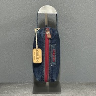 AEIOU No.343 Girlish กระเป๋ายีนส์ คล้องมือ ทรงดินสอ รุ่น Logo Tag