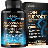 Glucosamine Chondroitin MSM Collagen | FSA HSA Eligible | Joint Support Supplement 2800 mg | Made in