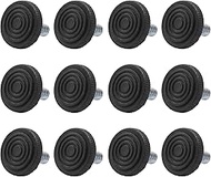 Aracombie 12 Pcs 1/4" Thread Furniture Leveling Feet, Black Adjustable Table Legs Plastic Chair Adju