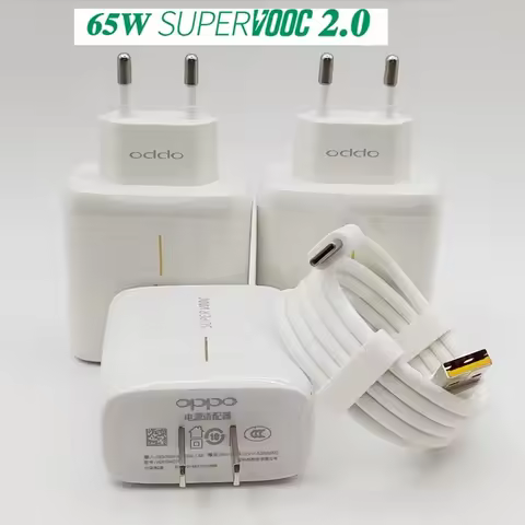EU/US For OPPO Supervooc 65W Fast Charger Supervooc 2.0 Adapter 6.5A Type C Cable for For Find X2 Pr