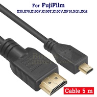 HDMI cable Length 5m To Connect Fuji X100F X100T X100V X30 X70 XF10 XQ1 XQ2 HD TV Monitor FujiFilm
