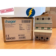 HAGER SBN363 3P 63A ISOLATOR SWITCH / SWITCH DISCONNECTOR