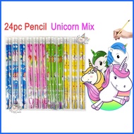 24 pcs Pink Unicorn Rainbow Pencil Giveaway Items Prizes School Supplies Gift for Happy Birth