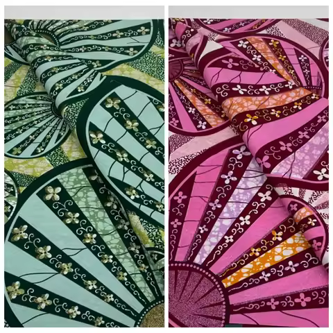New Super Good Qulaity African Wax Fabric Cotton Material New Grand Wax Ankara Shine Pagne Golden Sh