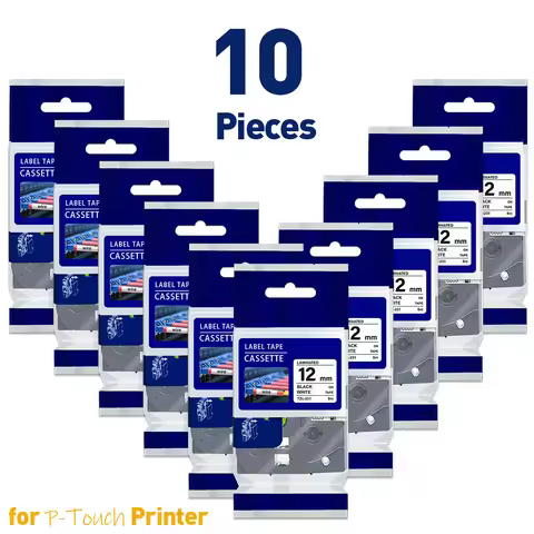 10PK 231 Label Tape 12mm Replace Brother Label Tape 231 131 631 334 335 for Brother PT Label Maker P