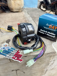 Holder Kiri Vixion Old + Hazard Merk Sports DAY Universal Semua Motor Ninja CB GL MEGAPRO TIGER CB15
