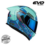 EVO Gt-Pro Cyberpunk Dual Visor Full Face Helmet With Free Clear Lens