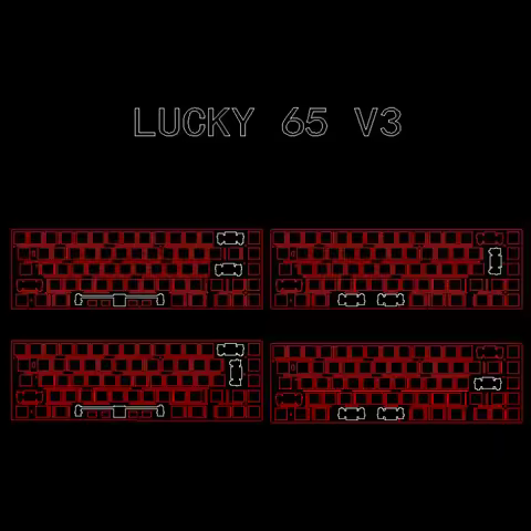 Lucky65v3 Keyboard Positioning Plate Custom Single Key Slotting PC POM PP FR4 Carbon Fiber Plate Mec