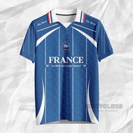 RETRO JERSEY/VINTAGE/BAND FRANCE FOOTBALL JERSEY BLUE PULL PRINTING Retro Jersey Vintage Jersey