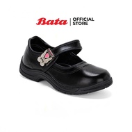 BATA บาจา รองเท้านักเรียน รองเท้าสีดำ รองเท้านักเรียนหญิงคัทชู ลายผีเสื้อ วัยประถม ดีไซน์สวย สวมใส่ง่าย  สีดำ 3416011