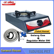 Kompor 1 Satu Tungku NIKO NK-100A Stainless Steel NK-101A Black Teflon