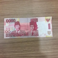 Uang kuno 100 ribu 100000 Soekarno Hatta bukan polymer emisi 2014 nomor seri 6890
