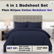 Bedsheet Set 4 in1 Single Twin Double Queen King Garterized Fitted Sheet Pillowcases PH