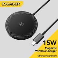 Essager 15w Magnetic wireless charger  for ios samsung Phone earphone fast charging charger