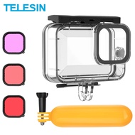 TELESIN 50M Waterproof Case Underwater Tempered Glass Lens Diving Housing Cover With Tripod Carry Bag For Gopro Hero 11 10 9