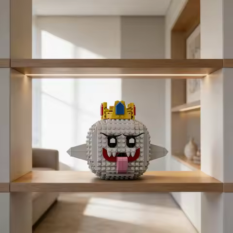 351pcs MOC Mario King Boo Mariose Model Building Blocks Tabletop Decor, Small Decor, Home Decor Offi