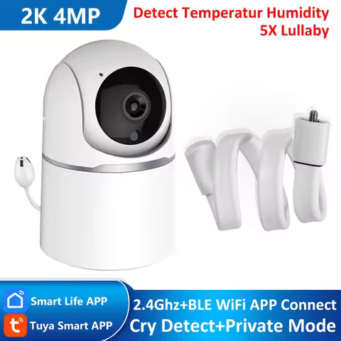 Tuya Smart 2K 4MP 2.4G BLE WiFi Baby Monitor Detect Cry Private Mode Temperature Humidity Alarm Lull