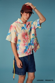 (Leisure Projects) Leisure Aloha linin hawaiian shirt เสื้อเชิ๊ตผ้าลินินพิมพ์ลาย