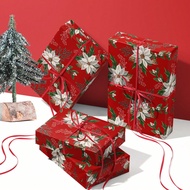 1 Roll + 43cm*500 Cm (17 Inches *16.4 Feet) + Christmas Gift Wrapping Paper + Poinsettia Branches + 