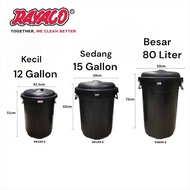 HEAVYDUTY  RAYACO Tong Hitam V8120 12GALLON V8150 15Gallon DUSTBIN /TONG SAMPAH HITAM 12GALLON&15Gal