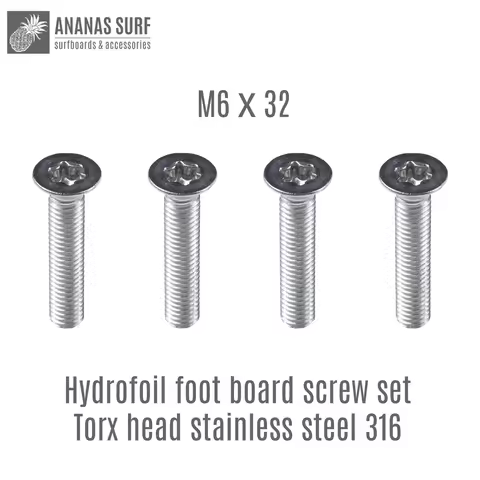 Ananas Surf M6 HydroFoil foot Board Mount Torx Screw 316 Stainless Steel Set Accessories