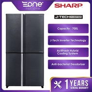 Sharp 750L J-Tech Inverter 4 Door Refrigerator SJF921VMSS | 700L SJF821VMSS | ActiFresh Hybrid Cooling System | R600A Refrigerator