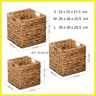 Square storage basket box woven water hyacinth basket/ / storage/ water hyacinth box/