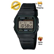 (Unisex) 100% ORIGINAL CASIO F-91W-3DG Square Dial Black Resin Strap Digital Watch