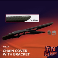 BIG BIKER Y15ZR Chain Cover With Bracket Carbon Peti Rantai Swing Arm Chain Cover Y15ZR Swing Arm Pe