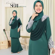 Kurung Moden Seri 「 Warna Emerald Green 」 Sedondon Ibu Anak