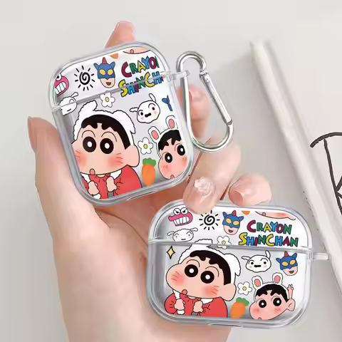 Cartoon Crayon Shin-Chan Case For Airpods 2 Pro 3 4 1 Pro3 Pro2 Clear Earphone Cases Cover