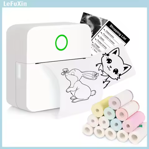 Mini Sticker Printer Printer, Bluetooth Smart Pocket Inkless Thermal Printer , Portable Receipt Prin