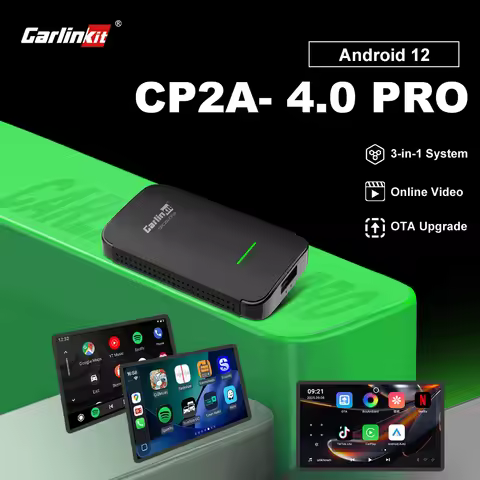 2026 CarlinKit CP2A Pro Android 12 Android Auto CarPlay Wireless Adapter Support Wired CarPlay Netfl