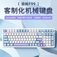 F99Pro Mechanical Keyboard Customized Wireless Three-Mode Bluetooth Office Gaming Side Engraved Keyc