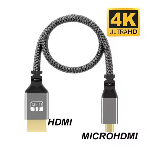 0.3m Nylon Braid HD Micro to HDMI HDTV Cable Micro HDMI to HDMI-compatible 4K/60Hz 3D Micro HDMI-com