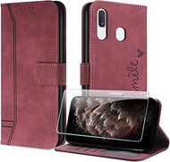 Mobile Phone Case Compatible with Samsung Galaxy A20 / A30 / M10s, Flip PU Wallet Protective Case wi