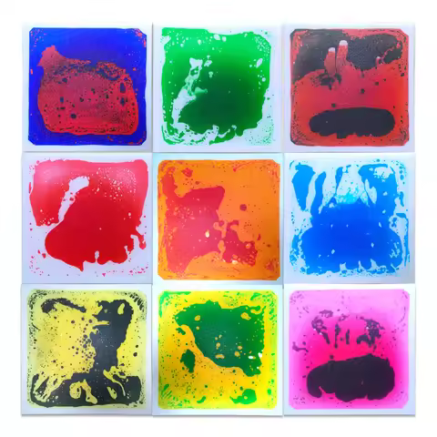 1/4/6/9pcs Liquid Splicing Floor Mats, Decorative Floor Tiles, For Home Nursery And School, Bathroom