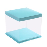 Birthday transparent cake box 4 / 6 / 8 / 10 / 12 / 14 inch double layer plus master lift customized box wholesale